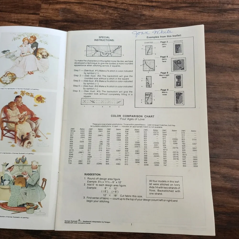 Norman Rockwell Hummel Paragon Needlecraft Counted Cross Stitch Vintage Books